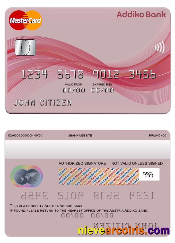 Austria  Addiko bank mastercard